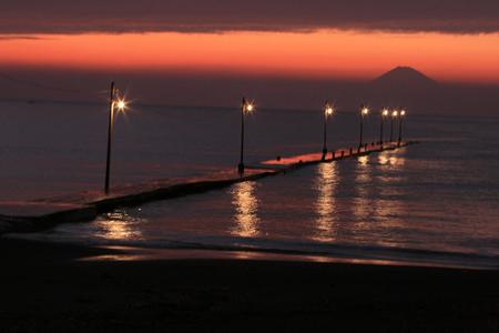 原岡桟橋と夕景